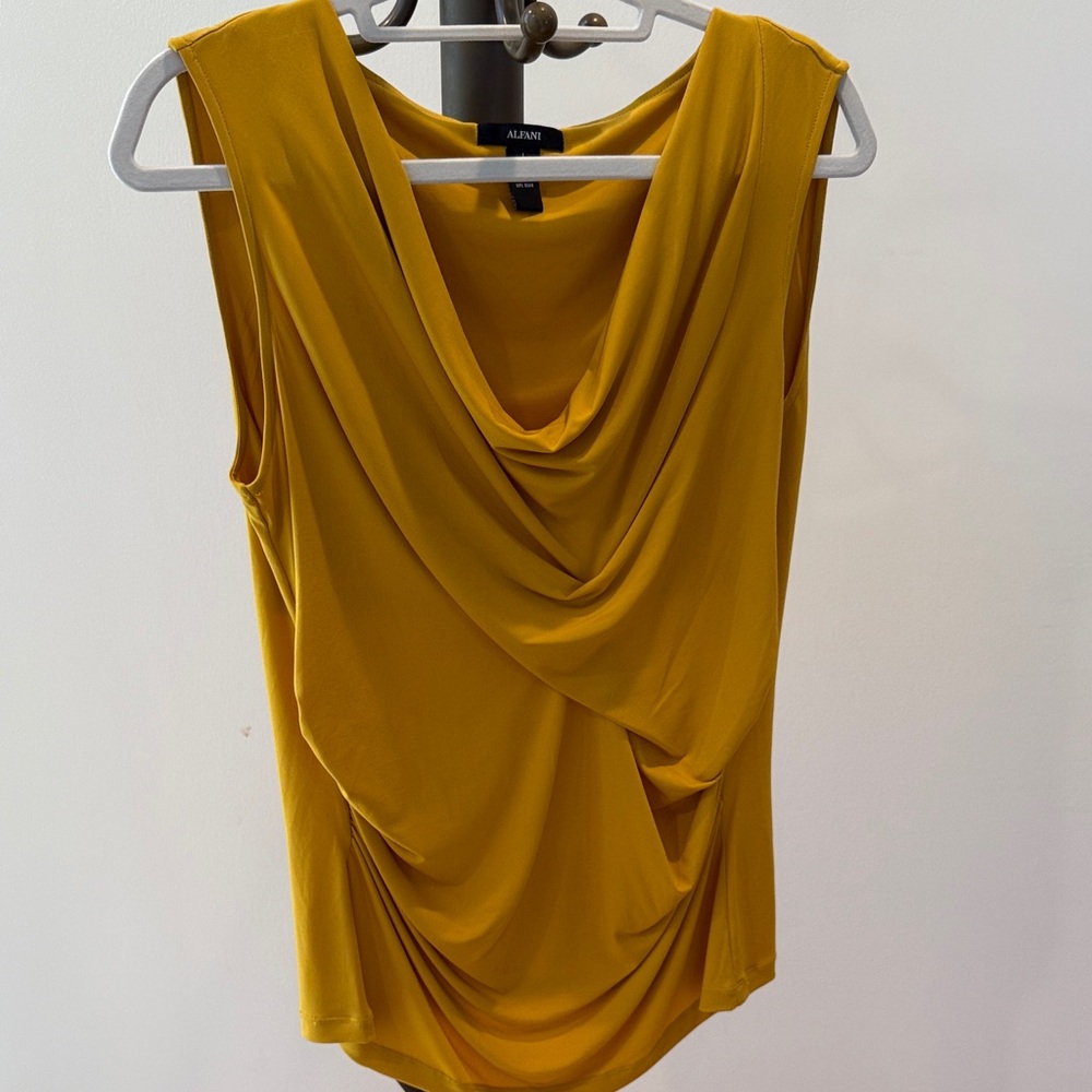 Alfani Golden Drape Neck with side ruching